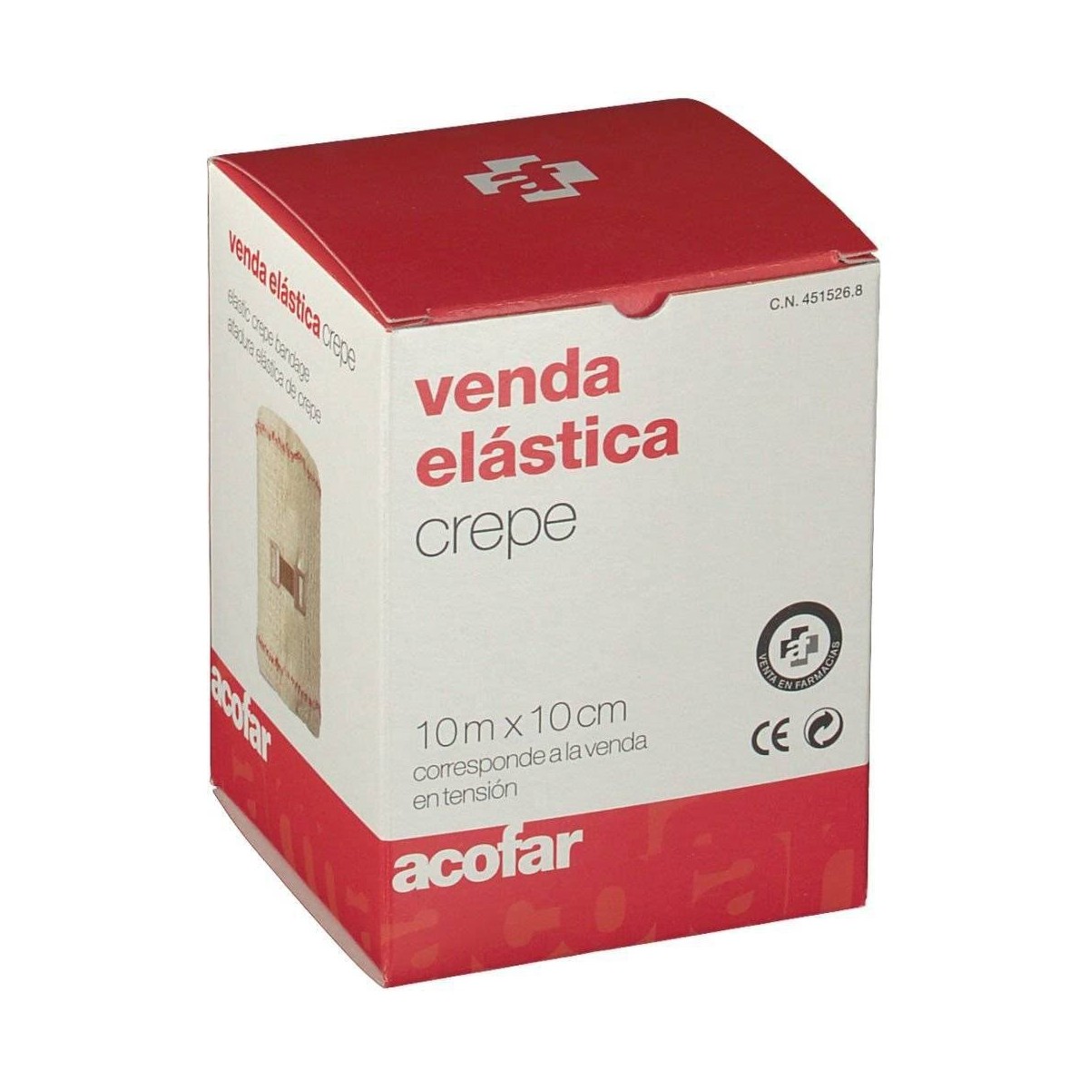 venda elastica crepe acofar 10 m x 10 cm