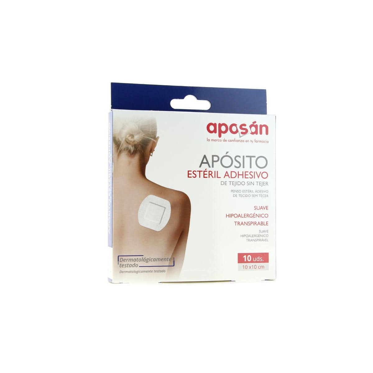 aposito esteril adhesivo tejido sin tejer 10x10cm aposan 10uds