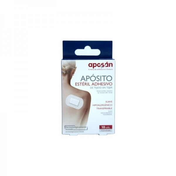 aposan aposito esteril tejido sin tejer adhesivo pack 10 apositos 7 x 5 cm