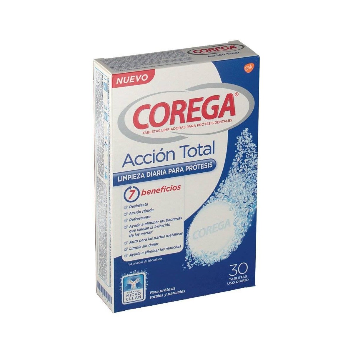 corega accion total 30 tabletas